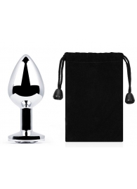 Серебристая анальная пробка с прозрачным стразом - 7,2 см. - Anal Jewelry Plug - купить с доставкой в Шахтах