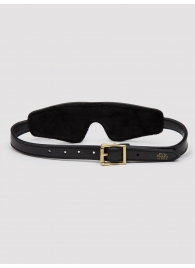 Черная плотная маска на глаза Bound to You Faux Leather Blindfold - Fifty Shades of Grey - купить с доставкой в Шахтах