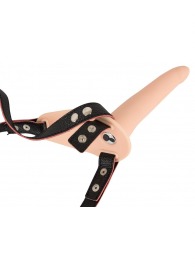 Телесный поясной страпон с вибрацией Vibrating Strap-On - 15,7 см. - Orion - купить с доставкой в Шахтах