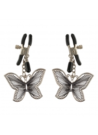 Зажимы на соски с бабочками Butterfly Nipple Clamps - Pipedream - купить с доставкой в Шахтах