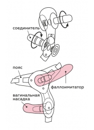 Черный пояс для женщин BEST SELECT с 3 насадками - LOVETOY (А-Полимер) - купить с доставкой в Шахтах