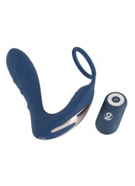 Синий вибростимулятор простаты с кольцом - 14,5 см. - Orion - в Шахтах купить с доставкой