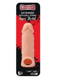 Телесная насадка EXTENDER WITH BALL STRAP 5.5 - 14 см. - Dream Toys - в Шахтах купить с доставкой