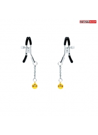 Оригинальные зажимы на соски с желтыми шариками - Notabu - купить с доставкой в Шахтах