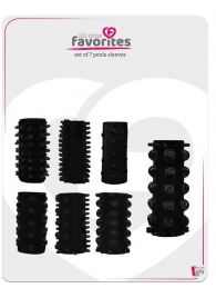 Набор из 7 черных насадок PENIS SLEEVES SET - Dream Toys - в Шахтах купить с доставкой