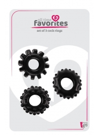 Набор из 3 черных эрекционных колец SET OF 3 COCKRINGS - Dream Toys - в Шахтах купить с доставкой