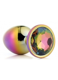 Голографическая анальная втулка с радужным кристаллом - 7,1 см. - Dream Toys - купить с доставкой в Шахтах