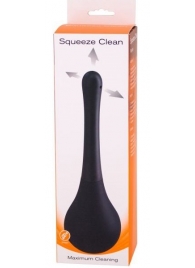 Черный анальный душ SQUEEZE CLEAN с закругленным наконечником - Seven Creations - купить с доставкой в Шахтах