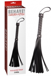 Черная многохвостая плеть Pleasure Whip - 46 см. - Chisa - купить с доставкой в Шахтах