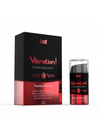 Жидкий интимный гель с эффектом вибрации Vibration! Strawberry - 15 мл. - INTT - купить с доставкой в Шахтах