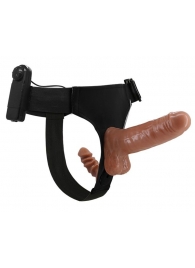 Страпон с вагинальной пробкой и вибрацией Ultra Passionate Harness - 16 см. - Baile - купить с доставкой в Шахтах
