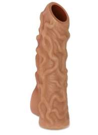 Телесная насадка с венками и открытой головкой Nude Sleeve M - 12 см. - KOKOS - в Шахтах купить с доставкой