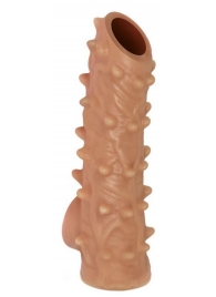 Телесная насадка с шипами и открытой головкой Nude Sleeve M - 12 см. - KOKOS - в Шахтах купить с доставкой