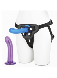 Страпон унисекс Beginners Strap-On с 2 насадками - 15 и 13 см. - Lux Fetish - купить с доставкой в Шахтах