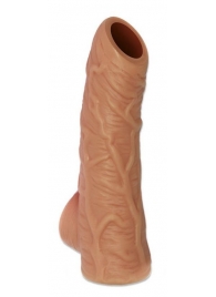 Телесная открытая насадка-реалистик с подхватом мошонки Nude Sleeve S - 10 см. - KOKOS - в Шахтах купить с доставкой