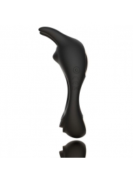 Черное эрекционное кольцо с двумя моторами Zeus Dual Vibe Cock Ring - FeelzToys - в Шахтах купить с доставкой