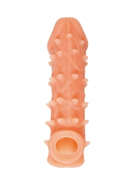 Телесная закрытая насадка с пупырышками Cock Sleeve Size M - 15,6 см. - KOKOS - в Шахтах купить с доставкой