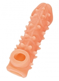 Телесная закрытая насадка с пупырышками Cock Sleeve Size L - 17,6 см. - KOKOS - в Шахтах купить с доставкой
