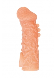 Телесная закрытая насадка с шершавой головкой Cock Sleeve Size L - 17,6 см. - KOKOS - в Шахтах купить с доставкой