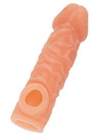 Телесная закрытая насадка с шершавой головкой Cock Sleeve Size L - 17,6 см. - KOKOS - в Шахтах купить с доставкой
