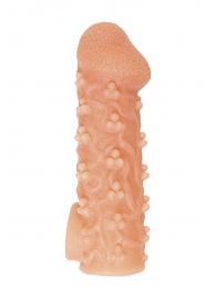 Телесная закрытая насадка с пучками шишечек Cock Sleeve Size S - 13,8 см. - KOKOS - в Шахтах купить с доставкой