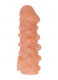 Телесная закрытая насадка с шариками Cock Sleeve Size L - 17,6 см. - KOKOS - в Шахтах купить с доставкой