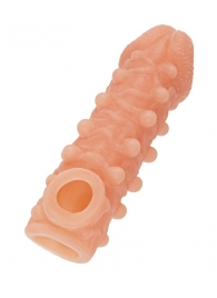 Телесная закрытая насадка с шариками Cock Sleeve Size L - 17,6 см. - KOKOS - в Шахтах купить с доставкой