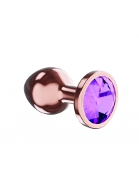 Пробка цвета розового золота с фиолетовым кристаллом Diamond Amethyst Shine S - 7,2 см. - Lola Games - купить с доставкой в Шахтах