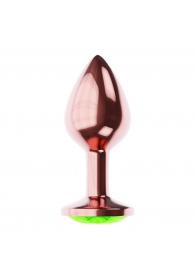 Пробка цвета розового золота с лаймовым кристаллом Diamond Emerald Shine S - 7,2 см. - Lola Games - купить с доставкой в Шахтах