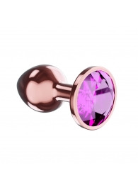 Пробка цвета розового золота с лиловым кристаллом Diamond Quartz Shine L - 8,3 см. - Lola Games - купить с доставкой в Шахтах