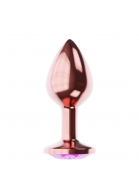 Пробка цвета розового золота с лиловым кристаллом Diamond Quartz Shine L - 8,3 см. - Lola Games - купить с доставкой в Шахтах