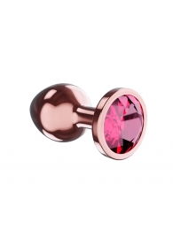 Пробка цвета розового золота с малиновым кристаллом Diamond Ruby Shine S - 7,2 см. - Lola Games - купить с доставкой в Шахтах
