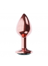 Пробка цвета розового золота с черным кристаллом Diamond Jet Shine L - 8,3 см. - Lola Games - купить с доставкой в Шахтах