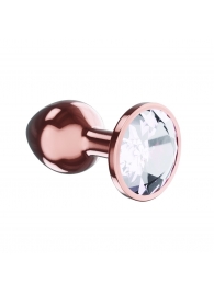 Пробка цвета розового золота с прозрачным кристаллом Diamond Moonstone Shine L - 8,3 см. - Lola Games - купить с доставкой в Шахтах