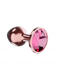 Пробка цвета розового золота с малиновым кристаллом Diamond Ruby Shine L - 8,3 см. - Lola Games - купить с доставкой в Шахтах