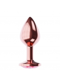 Пробка цвета розового золота с малиновым кристаллом Diamond Ruby Shine L - 8,3 см. - Lola Games - купить с доставкой в Шахтах