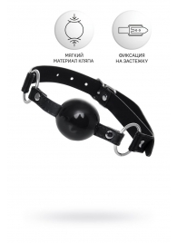 Черный кляп-шар на кожаных ремешках Anonymo - ToyFa - купить с доставкой в Шахтах