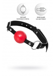 Красный кляп-шар на черных ремешках Anonymo - ToyFa - купить с доставкой в Шахтах