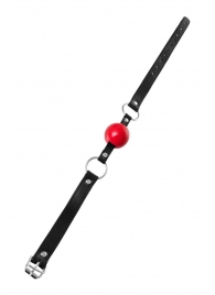 Красный кляп-шар на черных ремешках Anonymo - ToyFa - купить с доставкой в Шахтах