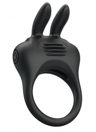 Черное эрекционное кольцо с вибрацией Davion - Baile - в Шахтах купить с доставкой