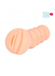 Телесный мастурбатор-вагина с комплектом эрекционных колец - Bior toys - в Шахтах купить с доставкой