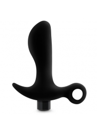 Черный анальный вибратор Silicone Vibrating Prostate Massager 01 - 10,8 см. - Blush Novelties - в Шахтах купить с доставкой