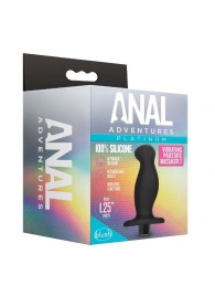 Черный анальный вибромассажёр Silicone Vibrating Prostate Massager 02 - 10,8 см. - Blush Novelties - в Шахтах купить с доставкой