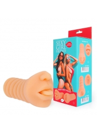 Телесный мастурбатор-ротик с высунутым язычком - Bior toys - в Шахтах купить с доставкой