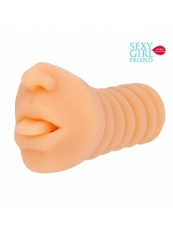 Телесный мастурбатор-ротик с высунутым язычком - Bior toys - в Шахтах купить с доставкой