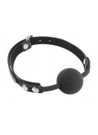 Черный силиконовый кляп-шарик на ремешках - Fetish Tentation - купить с доставкой в Шахтах