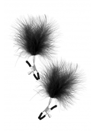 Зажимы на соски с черными пуховыми кисточками Sweet Caress Feather Nipple Clumps - Sweet Caress - купить с доставкой в Шахтах