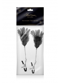 Зажимы для сосков с черными перьями Sweet Caress Feather Nipple Clumps - Sweet Caress - купить с доставкой в Шахтах