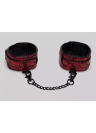 Красно-черные оковы Reversible Faux Leather Ankle Cuffs - Fifty Shades of Grey - купить с доставкой в Шахтах