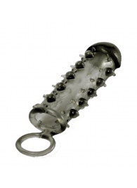 Дымчатая стимулирующая насадка с закрытой головкой SAMURAI PENIS SLEEVE BLACK - 14,5 см. - NMC - в Шахтах купить с доставкой